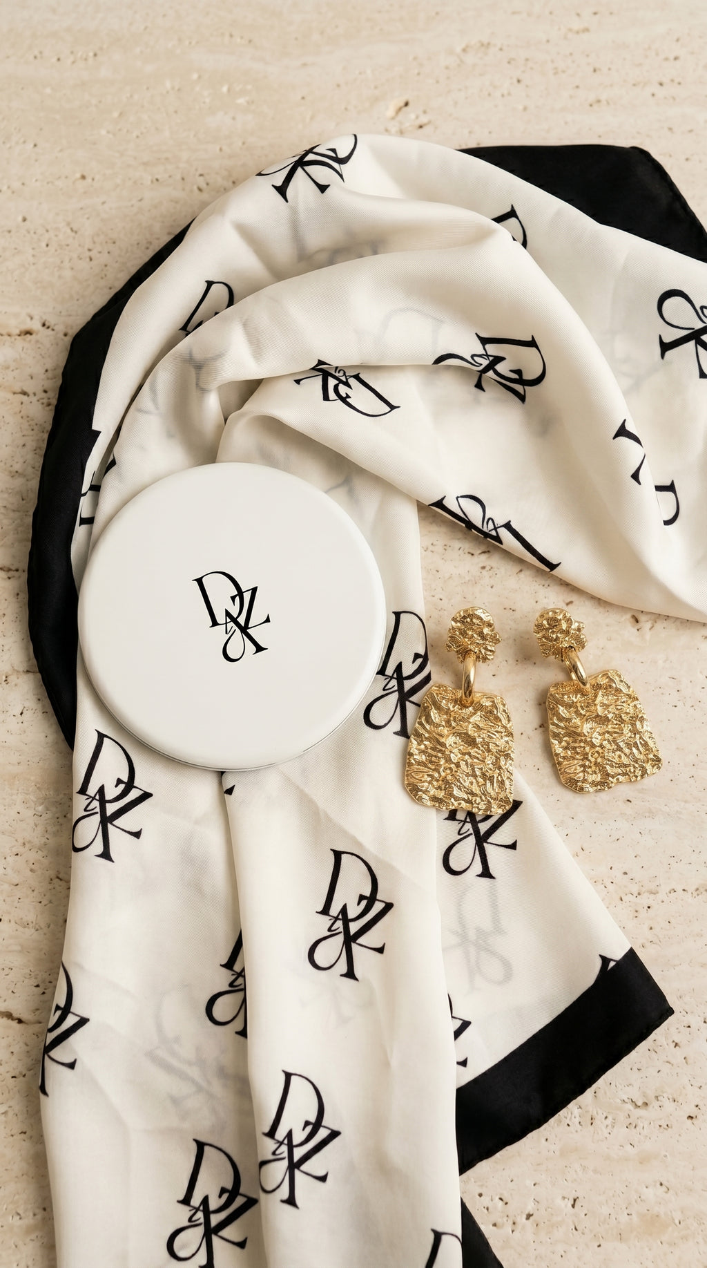 The Ultimate Accessory Gift Set with Pocket Mirror, Silk Scarf & Earrings